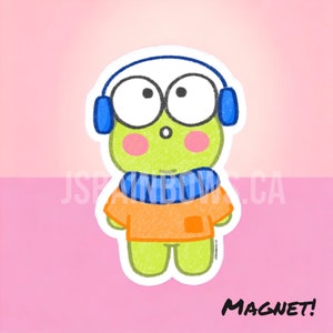 Jellybean la grenouille - Musique - Aimant découpé, Sticker décoratif imperméable | beignet gonflable
