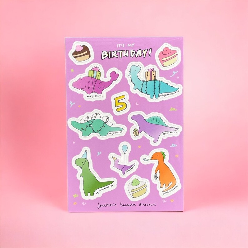Vattentät vinylklistermärke med dinosauriemotiv i premiumkvalitet - Tål maskindisk Glossy