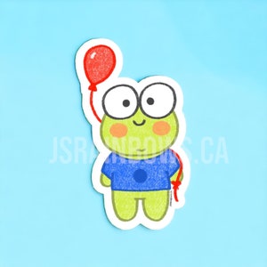 Jellybean la grenouille - Happy Balloon - Vinyle découpé, autocollant décoratif imperméable | Joyeux anniversaire