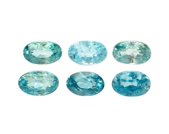 Blue Zircon | Oval 5x3mm | Natural Gemstone | December Birthstone | Blue Stone | Making for Jewelry | Gift for her | (AHDS50)