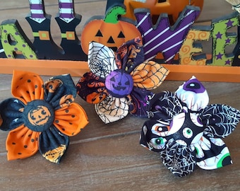 Halloween Dog Collar on Flower, Trick or Treat Collar Flower, Dog or Cat Collar decoration, Dog Accessories, Dog Fashion