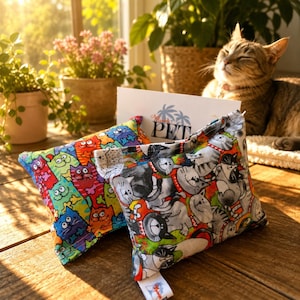 Organic Catnip Pillow Toys - Set of 2 Handcrafted Cat Toys