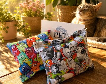 Organic Catnip Pillow Toys - Set of 2 Handcrafted Cat Toys