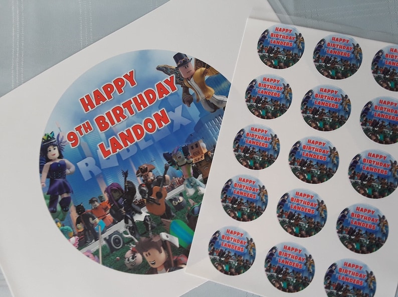 Roblox Edible Cake Topper Photo Frosting Sheet Etsy - landon roblox