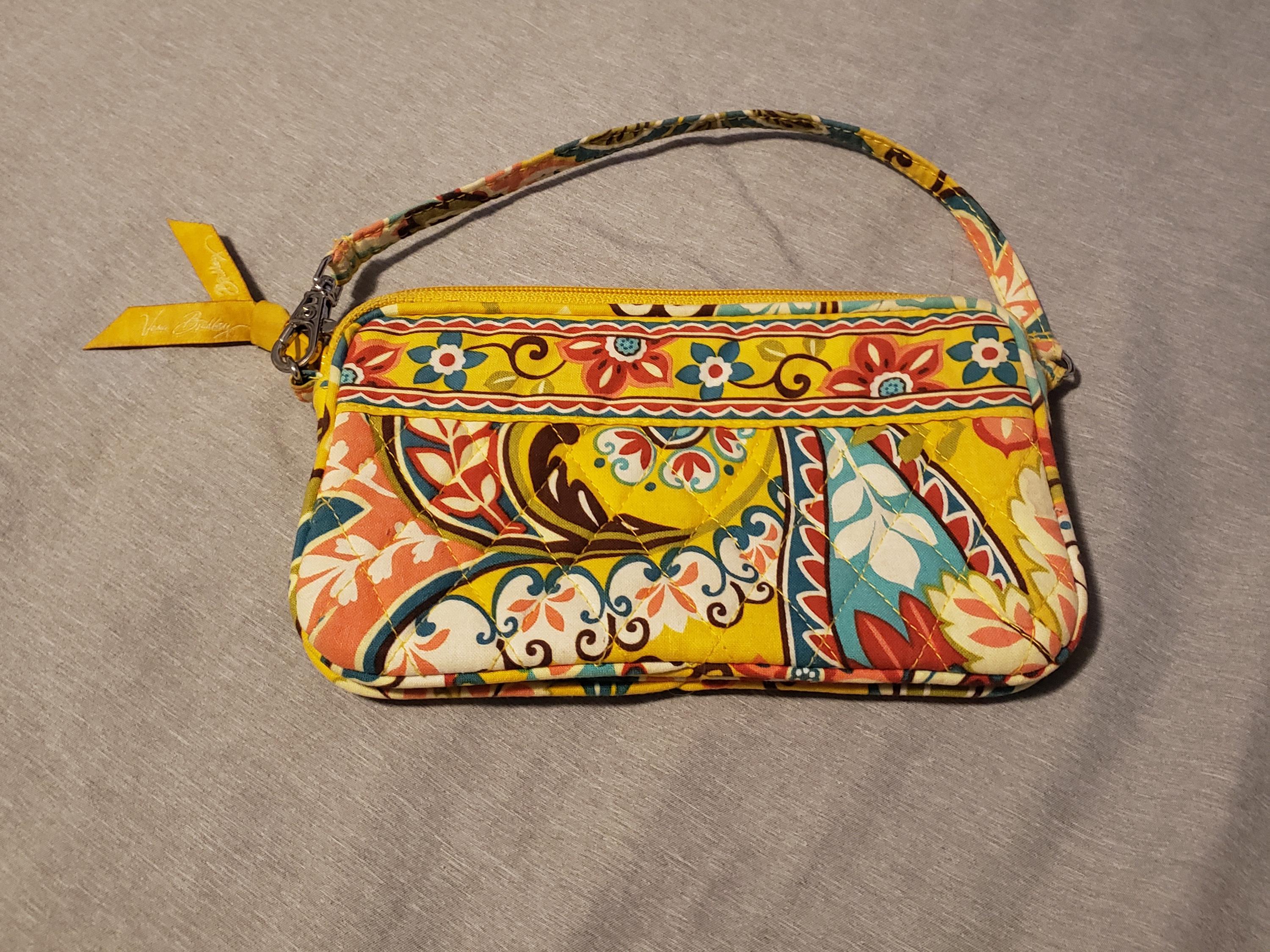 Vera Bradley Yellow Multi Floral Quilted Backpack &  ID, Cash Vera Wristlet $50 Vera Bradley Backpack Yellow Bags & Handbags for Women for  main image 2