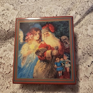 Vintage music box, Xmas music box, Music box, Santa music box, Enesco music box, Holiday gift, Christmas gift, Santa claus song