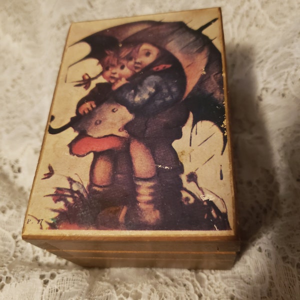 Vintage Hummel, Music box, Small music box, Because of you , Collectible, Musical box, Wooden music box, Childs music box