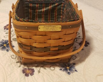 Vintage basket, Mothers day, Longaberger, Storage basket Craft basket, Wood basket, Basket, Collectible basket, Xmas basket, Wicker basket