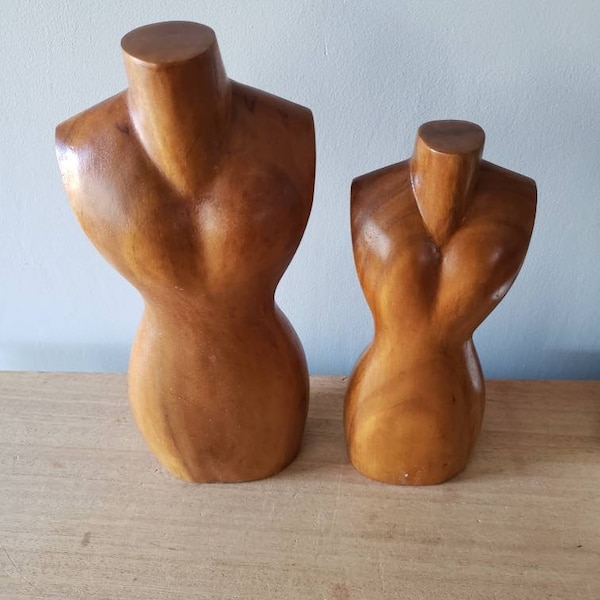 Vintage wood display,Mannequin, Jewelry holder, Wood display, Hand carved, Wood form, Art, Collector item, Jewelry display,Paper Mache form