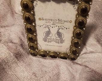 Vintage frame, Collectible, Sheffield frame, Ornate frame, Embellished frame, Crystal frame, Metal frame, Picture frame , Hanging frame