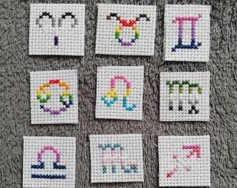 PATTERN ONLY - Tiny Zodiac Sign Pride Flags