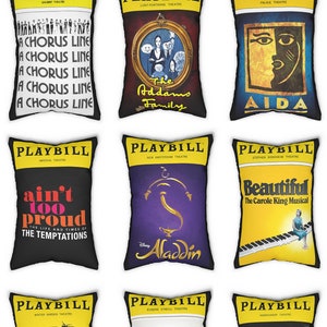 Broadway Program Pillows Playbill Art Musical Theater Gift Gift for Actor Drama kid gift Six Musical Les Miserables image 3