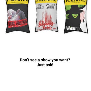 Broadway Program Pillows Playbill Art Musical Theater Gift Gift for Actor Drama kid gift Six Musical Les Miserables image 7