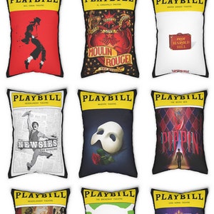 Broadway Program Pillows Playbill Art Musical Theater Gift Gift for Actor Drama kid gift Six Musical Les Miserables image 6