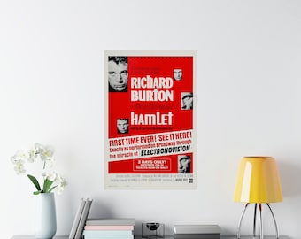 Vintage movie poster for the John Gielgud production of Hamlet with Richard Burton | wall art | vintage movie advertisements