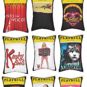 Broadway Program Pillows Playbill Art Musical Theater Gift Gift for Actor Drama kid gift Six Musical Les Miserables image 5