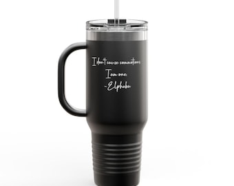 40oz Stainless Steel Musical Theatre Tumbler, Wicked Quote I don't cause commotions, Custom Name, Opening Night Gift for Performers