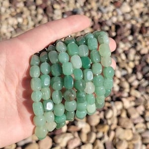 Chunky Green Aventurine Bracelet * Prosperity Crystal * Heart Chakra Stone * Lucky Talisman * Healing Energy * Gift for Her/Him