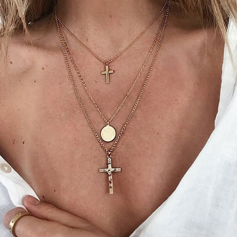 Multi layer Pendant Necklaces For Women Fashion Golden Geometric Charm Chains Necklace Jewelry #2 Free P/&P Worldwide