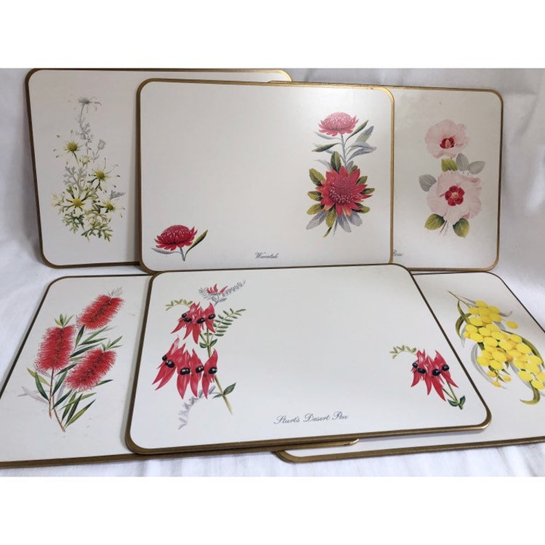 Flower Cork Placemats Australian Wildflower Table Mats Jason Etsy