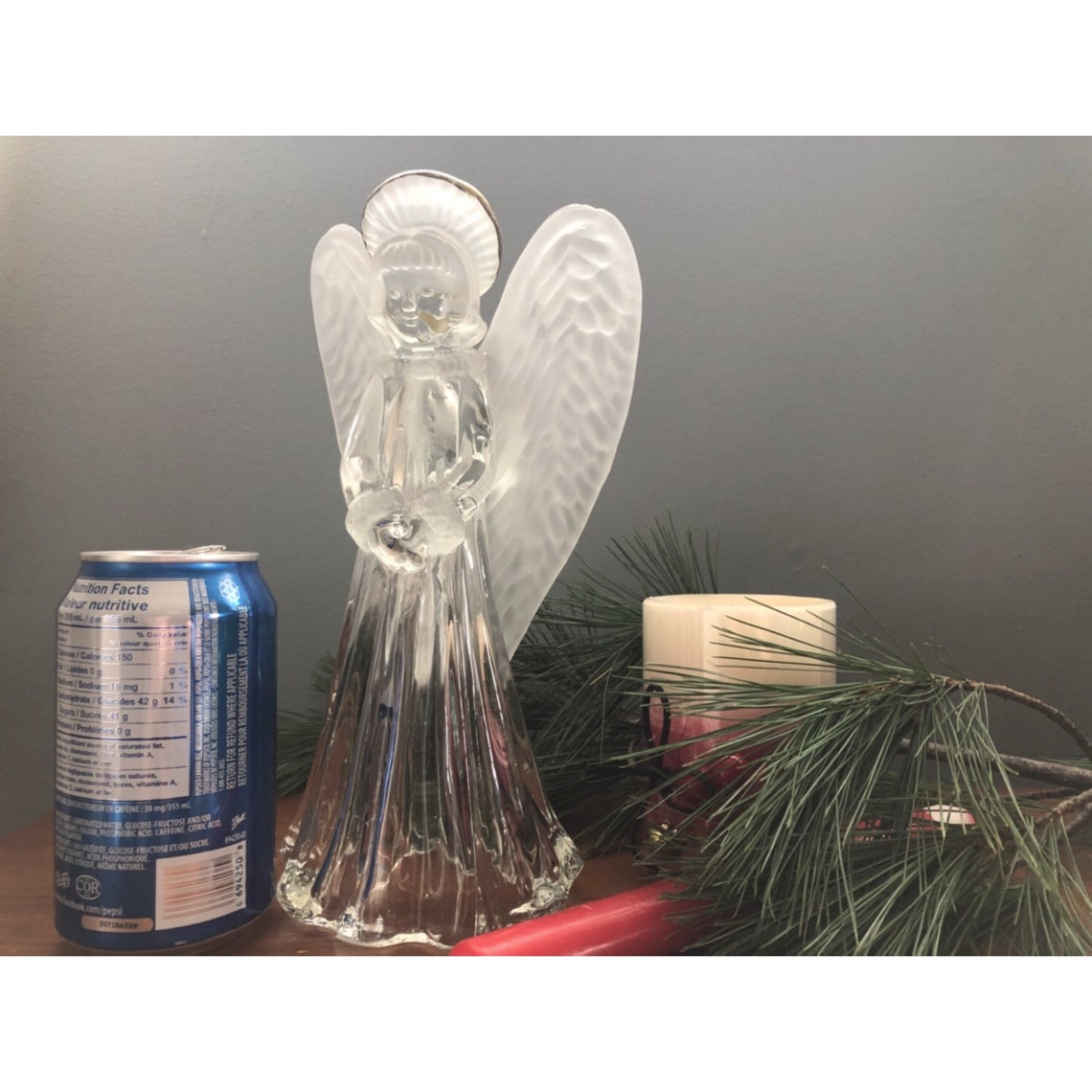 Large Glass Angel Candlestick Taper Candle Holder Clear & Etsy