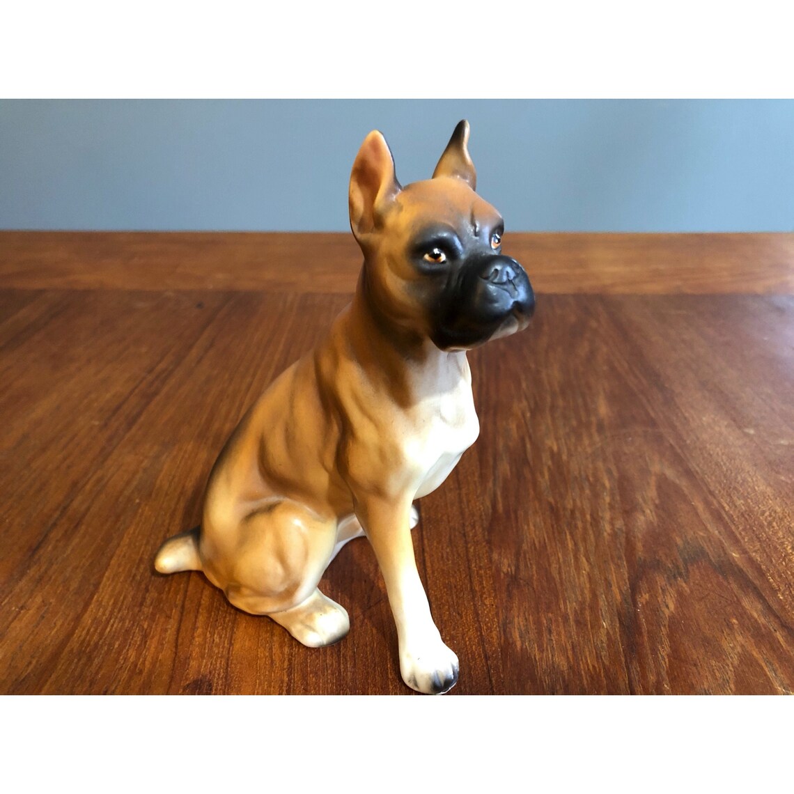 Vintage Boxer Figurine Porcelain Dog Figure Ceramic Boxer Etsy