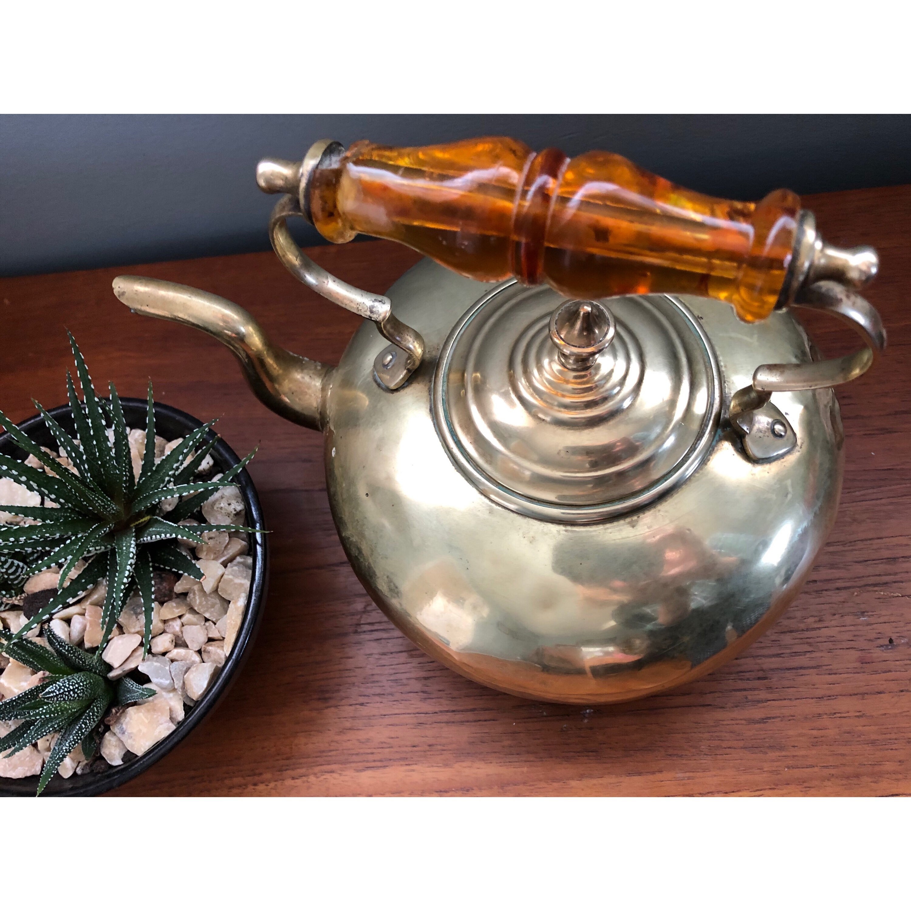 Antique Brass Teapot JCB Hammered Footed Metal Teapot Amber Etsy