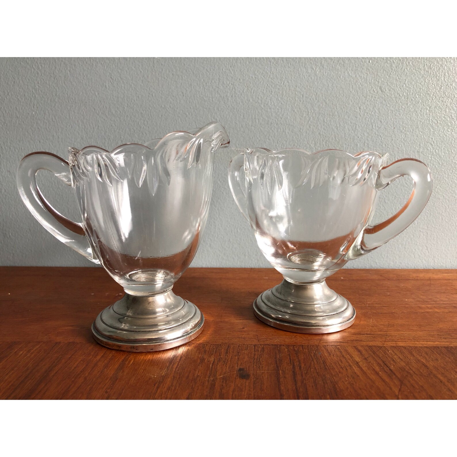 Vintage Sugar & Creamer Set Coffee and Tea Service Glass and Etsy