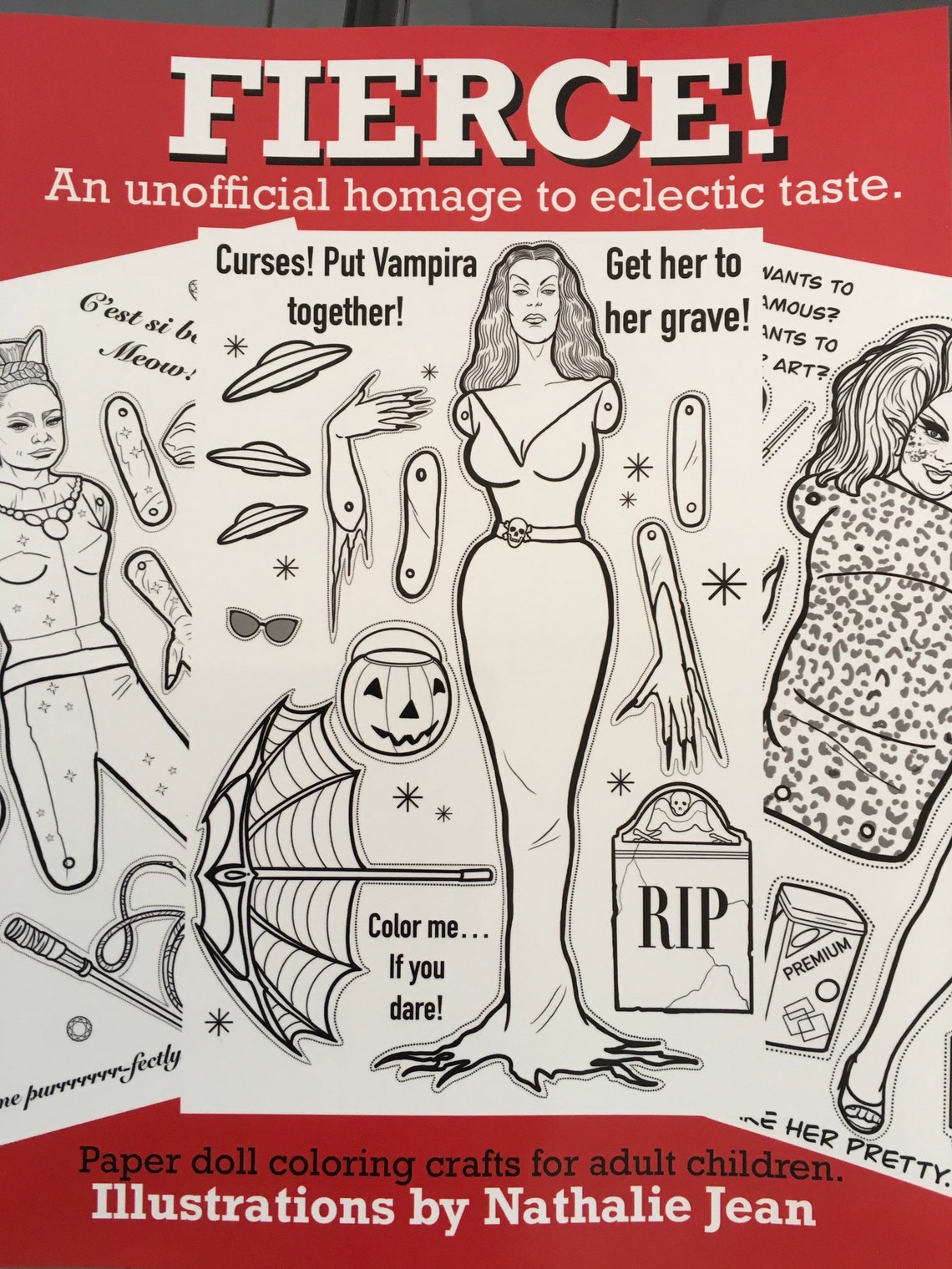 FIERCE paper doll coloring book image 0