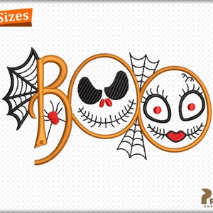 Halloween Spooky Boo Embroidery Design, Spooky Boo Embroidery design, Creepy Ghost Machine Embroidery File, Skeleton Love Embroidery Design