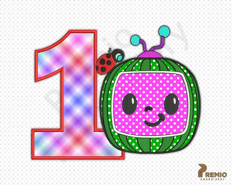 Cocomelon Applique Design Cocomelon Embroidery Design Etsy