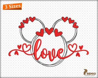 Valentine's Day Love Embroidery Designs, Valentine Day Embroidery Design Patterns, Love Hearts Embroidery Design Files - Digital Downloads
