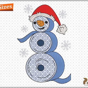 Disegni da ricamo divertenti di pupazzi di neve di Natale, file da ricamo di carta igienica di Natale, disegni da ricamo di pupazzi di neve di Natale - Download immediato