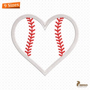 Baseball Heart Applique Embroidery Design, Baseball Embroidery Design, Game Day Baseball Machine Embroidery Files - Instant Download