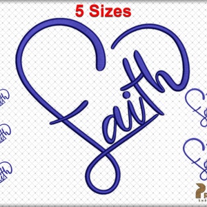 Faith Heart Embroidery Designs, Faith Hope Love Embroidery Design, Machine Embroidery Faith, Faith embroidery designs - Digital Download