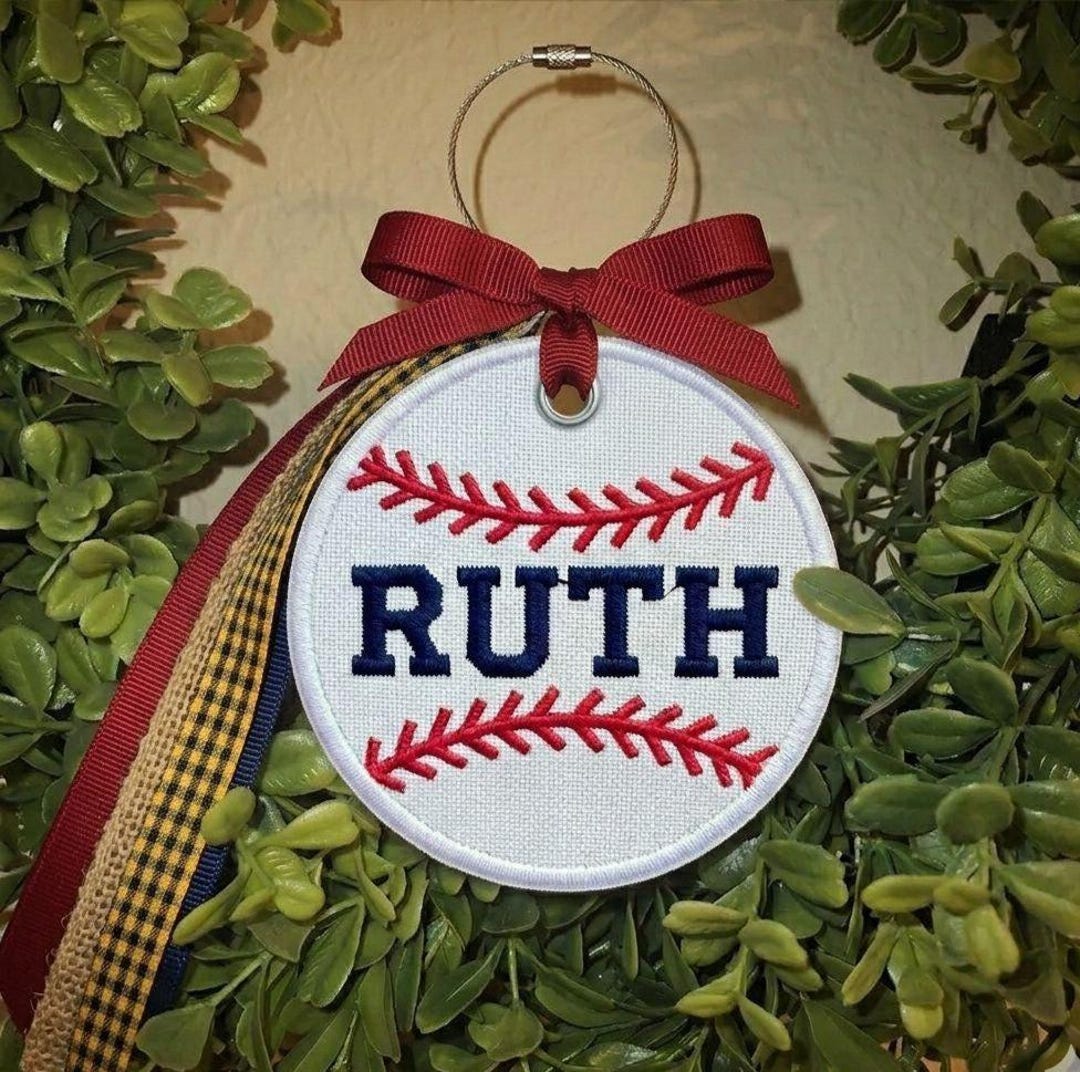 Baseball Tag Embroidery Design, Baseball Applique Personalized Name Tag ...