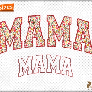 Valentine Mama Arched Applique, MAMA Applique Design, Mama Embroidery, Mother&#39;s Day Gift For MAMA, Mama Curved Sweatshirt Embroidered Files