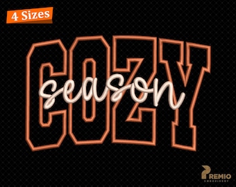 Cozy Season Embroidery Design, Fall Applique Embroidery, Retro Halloween Tis The Season Fall Embroidery Design, Cozy Applique Embroidery