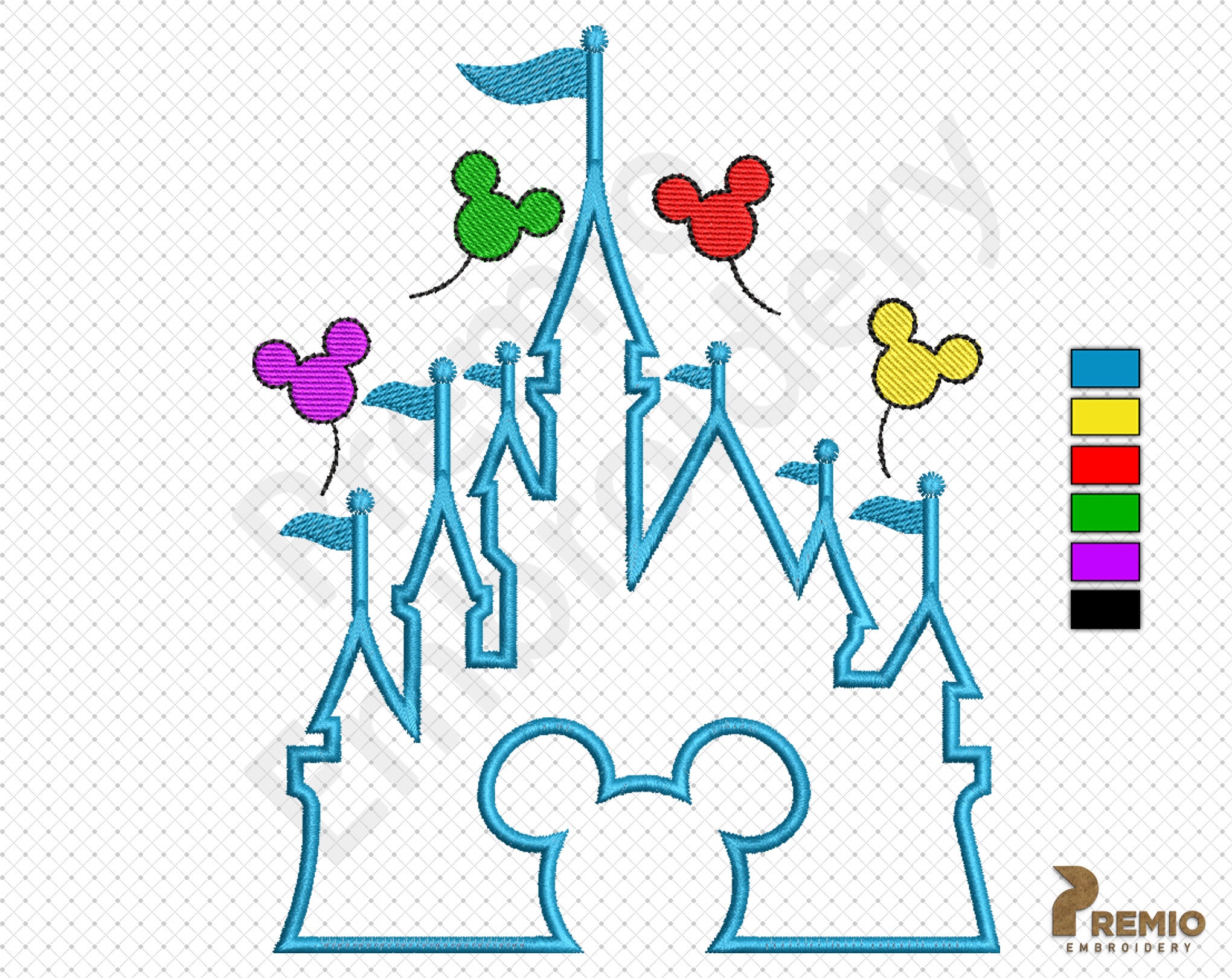 Disney Applique embroidery design Castle Applique embroidery Etsy