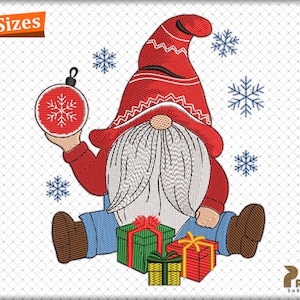 Christmas Gnome Embroidery Design, Merry Christmas Embroidery Design, Gnomes Machine Embroidery Design, Gnome Holiday Embroidery Design File