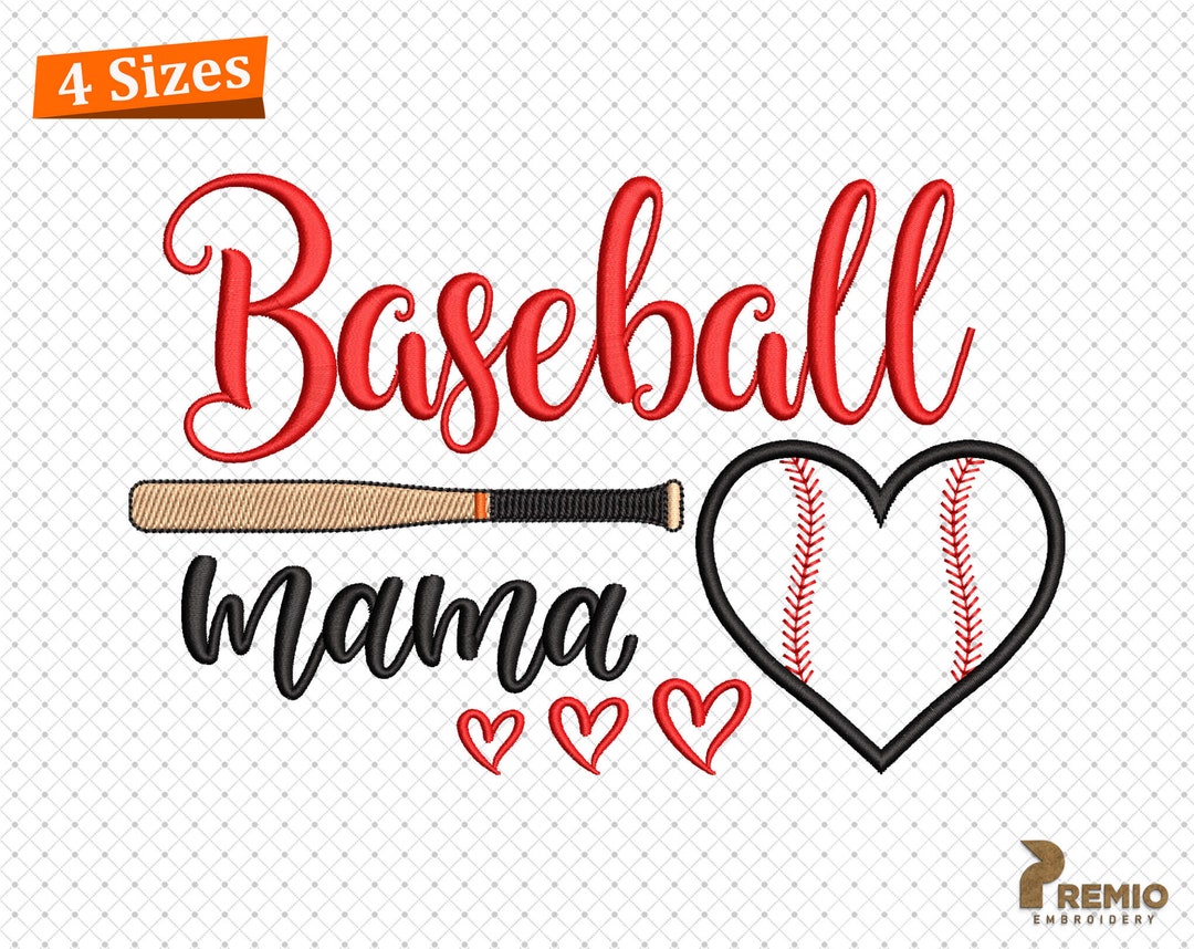 Baseball Mama Embroidery Design, Baseball Mom Embroidery Design, Baseball Machine Embroidery