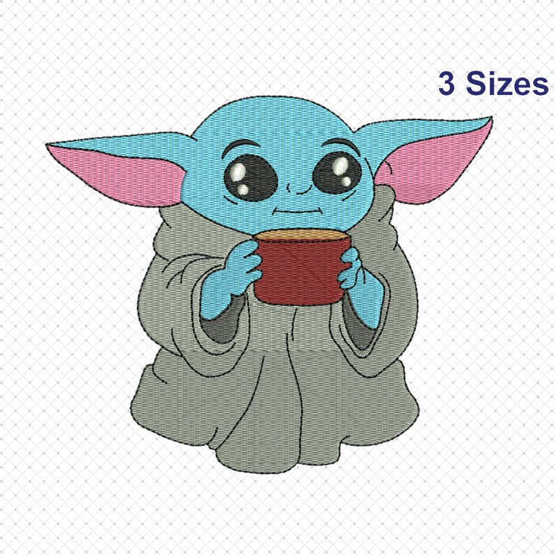 Baby yoda embroidery design disney baby yoday embroidery  etsy