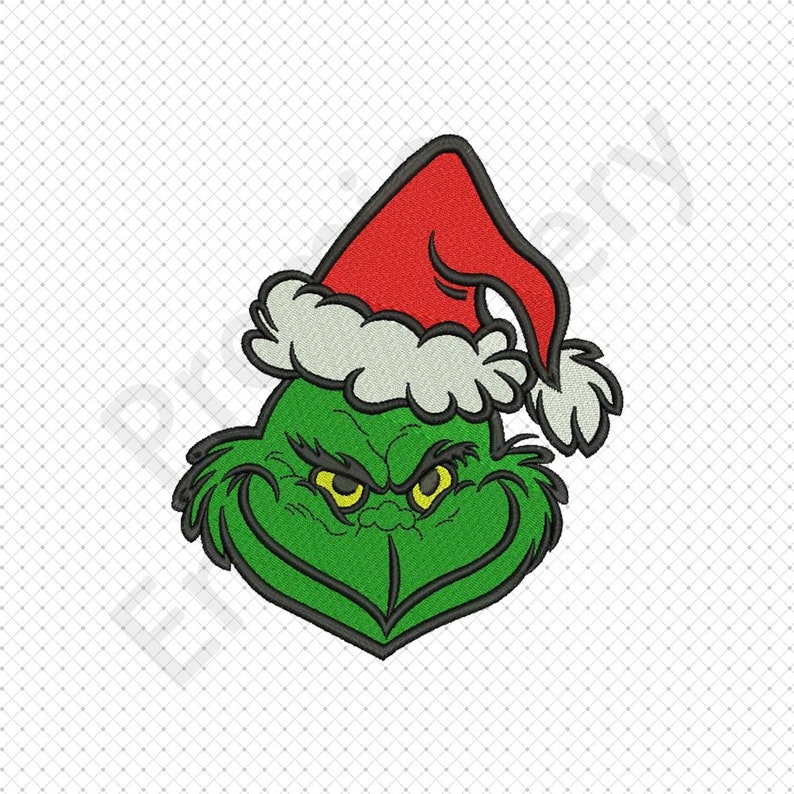 Angry Face Grinch Embroidery Designs Grinch Embroidery image 3.