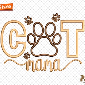 May include: Embroidered design featuring the letters "C" and "T" with a paw print in between. The word "nana" is written in a cursive font below the letters. The design is in shades of brown.