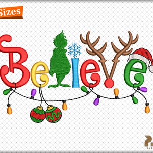 Christmas Embroidery Designs, Believe Embroidery Design, Believe Machine Embroidery Designs, Christmas Believe Embroidery -Digital Download