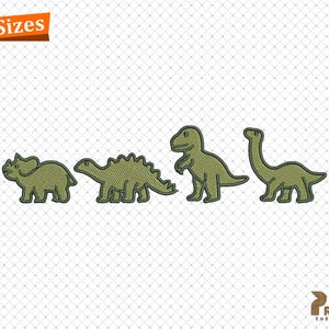 Disegno di ricamo carino Dino, file di ricamo di dinosauri, disegno di ricamo alla moda di Saurus, modelli di ricamo digitale di simpatici cuccioli di Dino