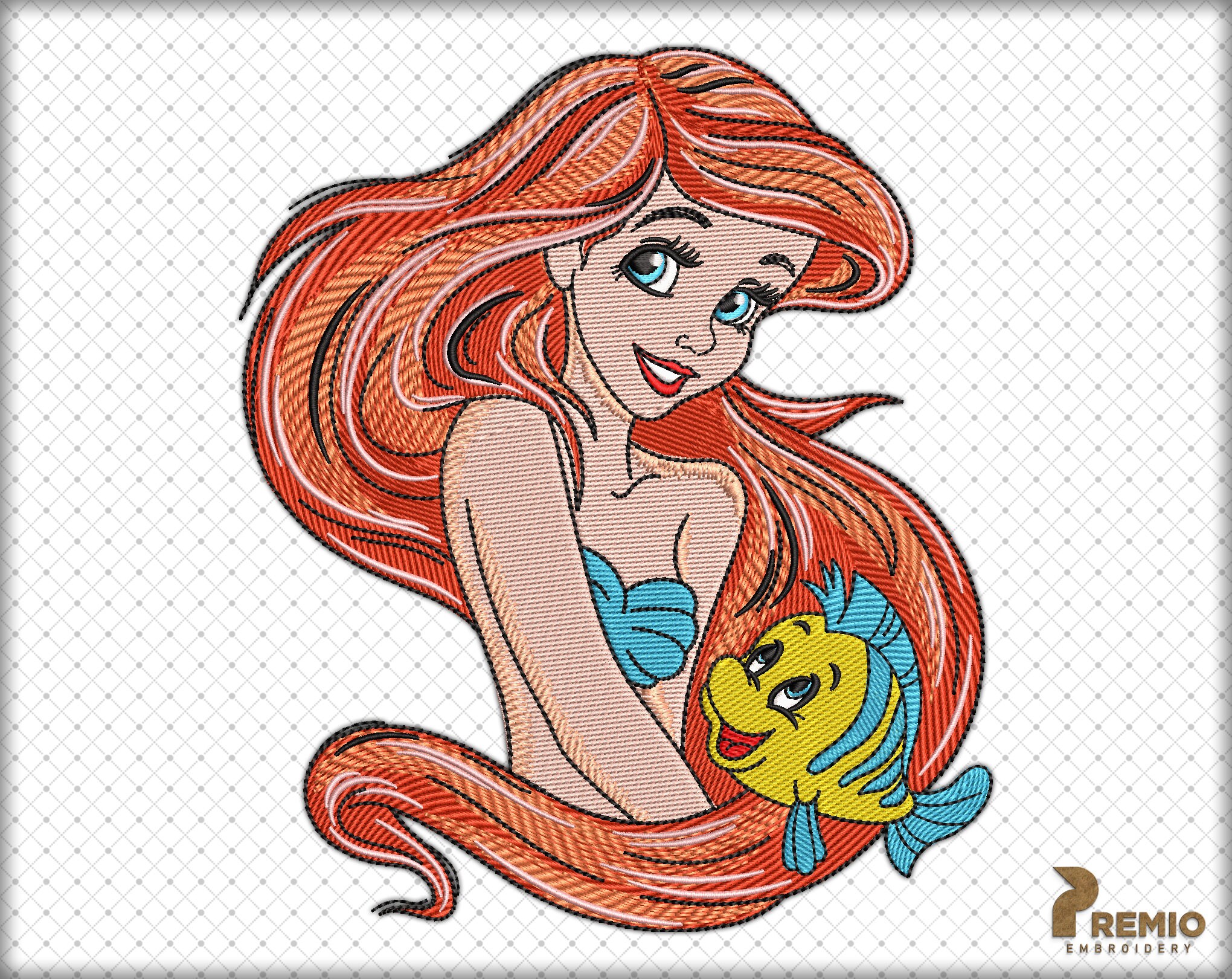 Ariel Embroidery Design Ariel the Little Mermaid Embroidery - Etsy Sweden