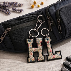 ITH Alphabet Embroidery Design, Varsity Letter Backpack Name Tag, Bag Tag Key chain Font Set, In The Hoop Tag Embroidery Font, A-Z, 0-9 BX image 5