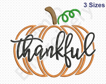 Thanksgiving Embroidery Design, Thanksgiving pumpkin Embroidery Designs, Thankful Embroidery Design, Pumpkin embroidery, Autumn Thanksgiving