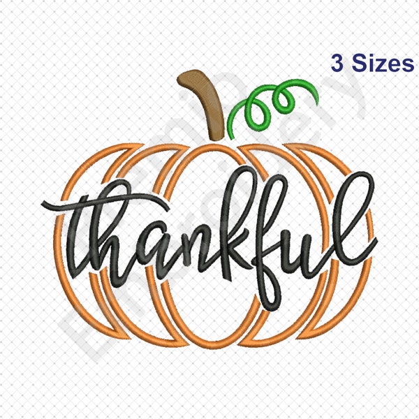 Thanksgiving Embroidery Design, Thanksgiving pumpkin Embroidery Designs, Thankful Embroidery Design, Pumpkin embroidery, Autumn Thanksgiving